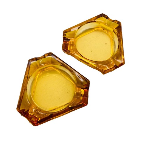 Gelbe glas ascher - glas,
